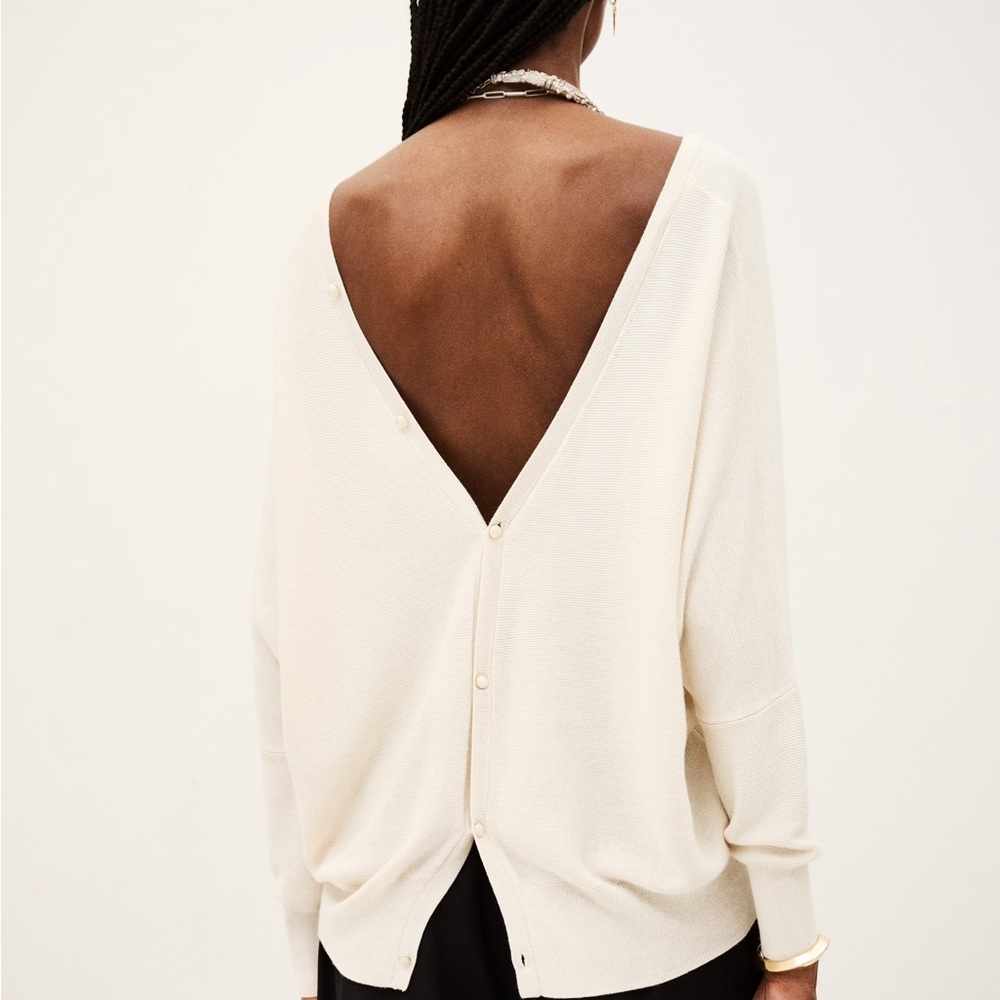 ba&sh Cream V-Neck Sweater - Picture 2 of 4